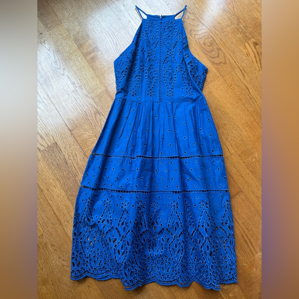 Parker Blue Eyelet Sleeveless Dress